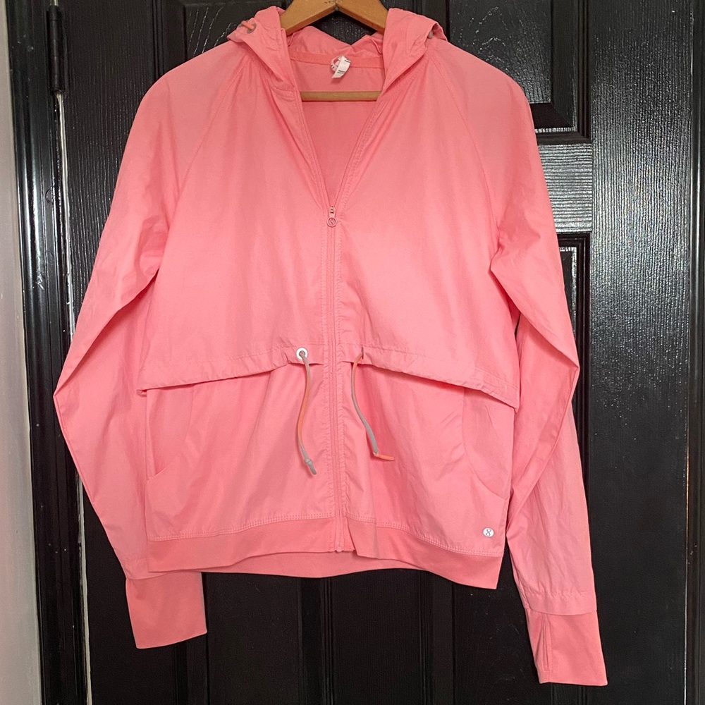 LAYER 8 L/S Salmon Thumb Hole Nylon Feel Zip w/Hood
